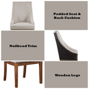 Gilsea - Fabric & Synthetic Leather Side Chair (Set of 2) - Beige & Brown Finish - R&R Furniture Gallery (Fountain Valley, CA)