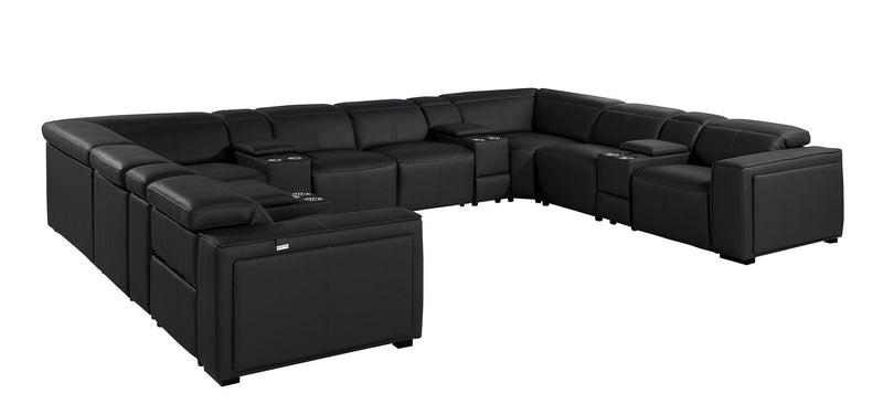 1224 - 12-Piece U-Shaped Sectional Sofa In With 4 Power Recliners & Power Headrests