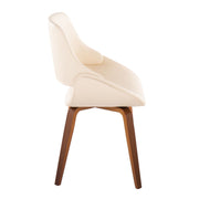 Lumi Source Fabrico mid-century modern dining chair set of 2 with sleek wooden frames and upholstered seats.
