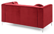 Stylish sloped arm loveseat by Glory Furniture showing plush beige upholstery and comfortable seating design.