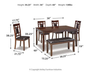 Bennox - Dining Room Table Set (Set of 6) - Brown - R&R Furniture Gallery (Fountain Valley, CA)