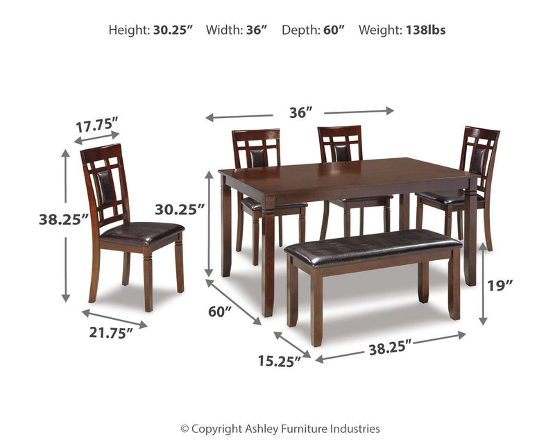 Bennox - Dining Room Table Set (Set of 6) - Brown - R&R Furniture Gallery (Fountain Valley, CA)