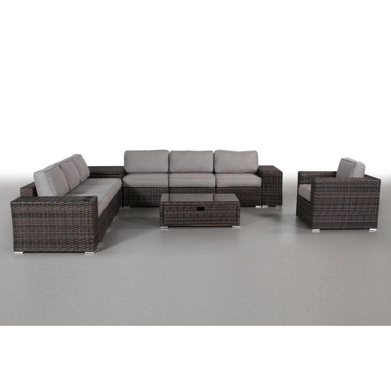 Modern Patio Rattan Sectional Set With Cushions - R&R Furniture Gallery (Fountain Valley, CA)