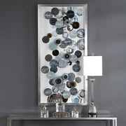 Uttermost Kella modern shadow box wall decor in blue, featuring layered geometric design for contemporary home decoration.