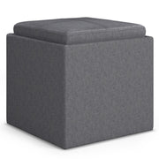 Rockwood - Upholstered Cube Storage Ottoman With Tray - R&R Furniture Gallery (Fountain Valley, CA)