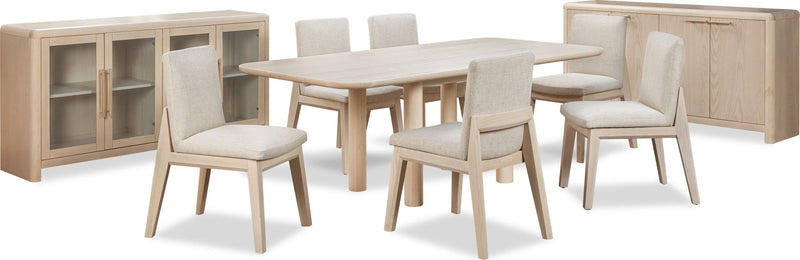 Liv Ash Wood Rectangular Dining Table in White Sand