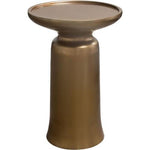 Mesa Round Pedestal Accent Table w/ Casted Aluminum Base in Gold Finish