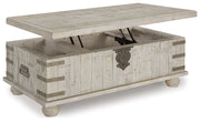 Carynhurst - Lift Top Cocktail Table - White Wash Gray - R&R Furniture Gallery (Fountain Valley, CA)