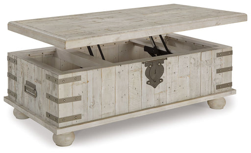 Carynhurst - Lift Top Cocktail Table - White Wash Gray - R&R Furniture Gallery (Fountain Valley, CA)