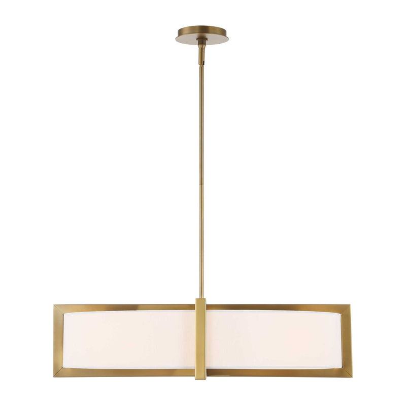 Cresson - 4 Light Drum Pendant - White / Gold