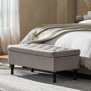 Dean - Fabric Storage Wide Tufted Rectangle Ottoman - Gray - R&R Furniture Gallery (Fountain Valley, CA)