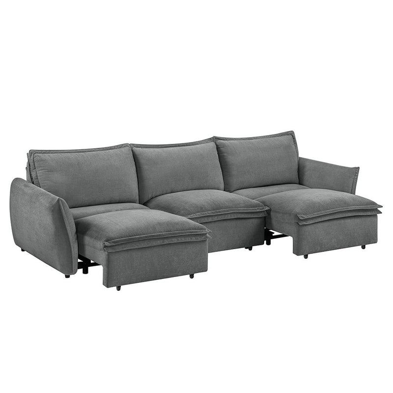 Eaden - Power Sofa With Sleeper - Gray Chenille - R&R Furniture Gallery (Fountain Valley, CA)