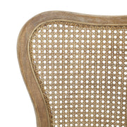 Classic Retro Dining Chair (Set of 2) With Rattan Backrest - Dark Brown / Beige - R&R Furniture Gallery (Fountain Valley, CA)