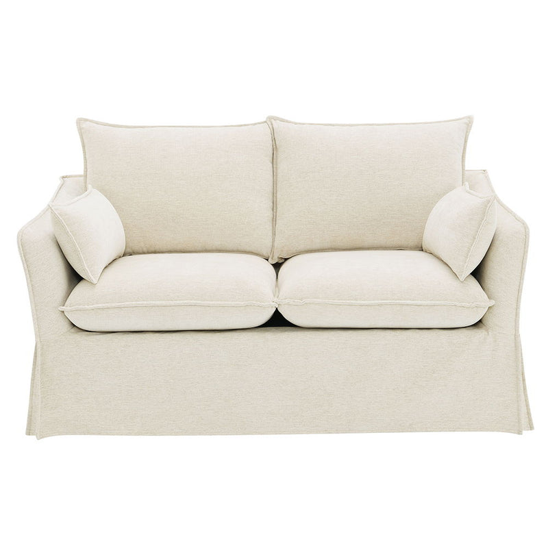 Shane - Loveseat With 2 Pillows - Beige Linen - R&R Furniture Gallery (Fountain Valley, CA)