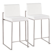 Lumi Source Fuji high back counter stool with contemporary design, wooden legs, and functional style perfect for modern kitchens