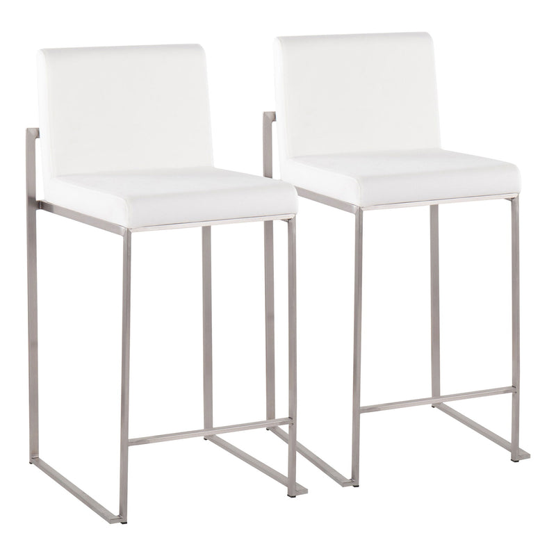 Lumi Source Fuji high back counter stool with contemporary design, wooden legs, and functional style perfect for modern kitchens