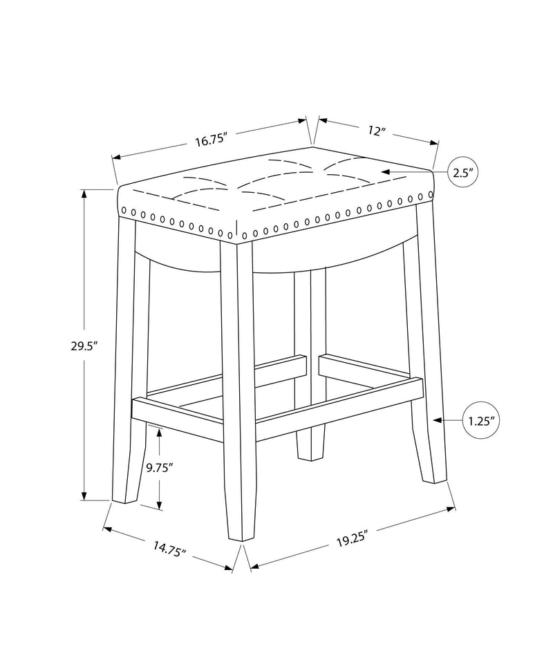 Comfortable Bar Stool, Bar Height, Saddle Seat, Transitional (Set of 2) - R&R Furniture Gallery (Fountain Valley, CA)