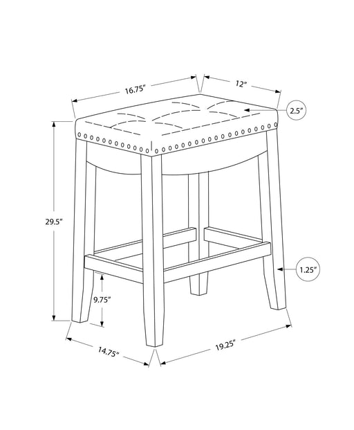 Comfortable Bar Stool, Bar Height, Saddle Seat, Transitional (Set of 2) - R&R Furniture Gallery (Fountain Valley, CA)