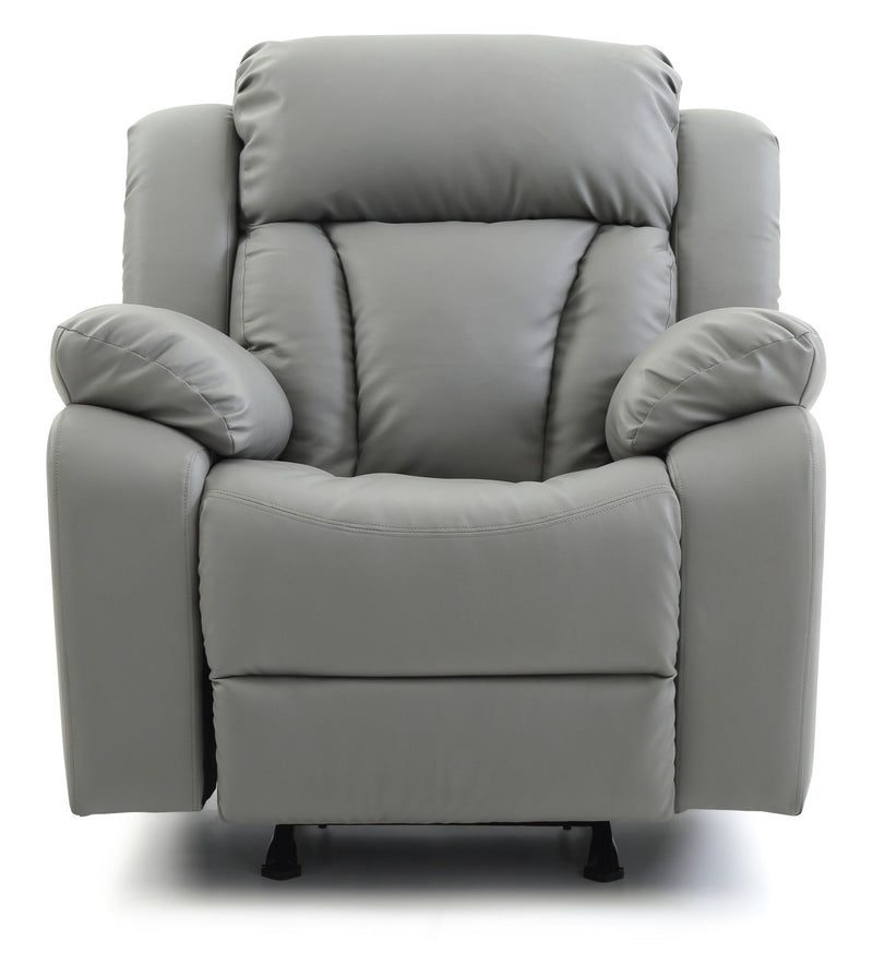 Glory Furniture comfortable rocking motion recliner with cushioned seat and backrest, ideal for relaxing and lounging.