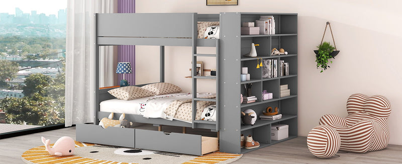 Bunk Bed With 2 Drawers And Multi Layer Cabinet - R&R Furniture Gallery (Fountain Valley, CA)