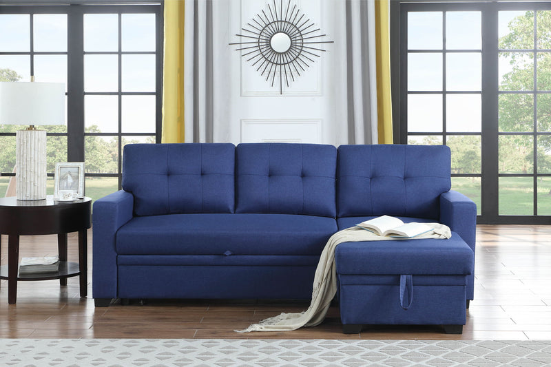 Upholstered Pull Out Sectional Sofa With Chaise - R&R Furniture Gallery (Fountain Valley, CA)
