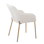 Pair of Lumi Source Daniella contemporary dining chairs with sleek design, upholstered seats, and modern metal legs.