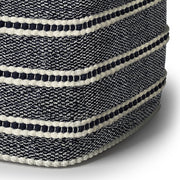 Corrie - Square Outdoor / Indoor Pouf - Navy / White - R&R Furniture Gallery (Fountain Valley, CA)