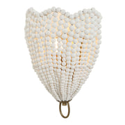 Uttermost Biddeford 1-light beaded sconce with gold finish and white accents, wall-mounted lighting fixture with elegant design