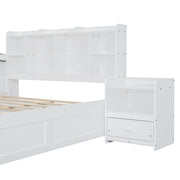 Platform Bed With Multi Functional Storage Space, Nightstand, 2 Drawers, USB Ports And Desk - R&R Furniture Gallery (Fountain Valley, CA)