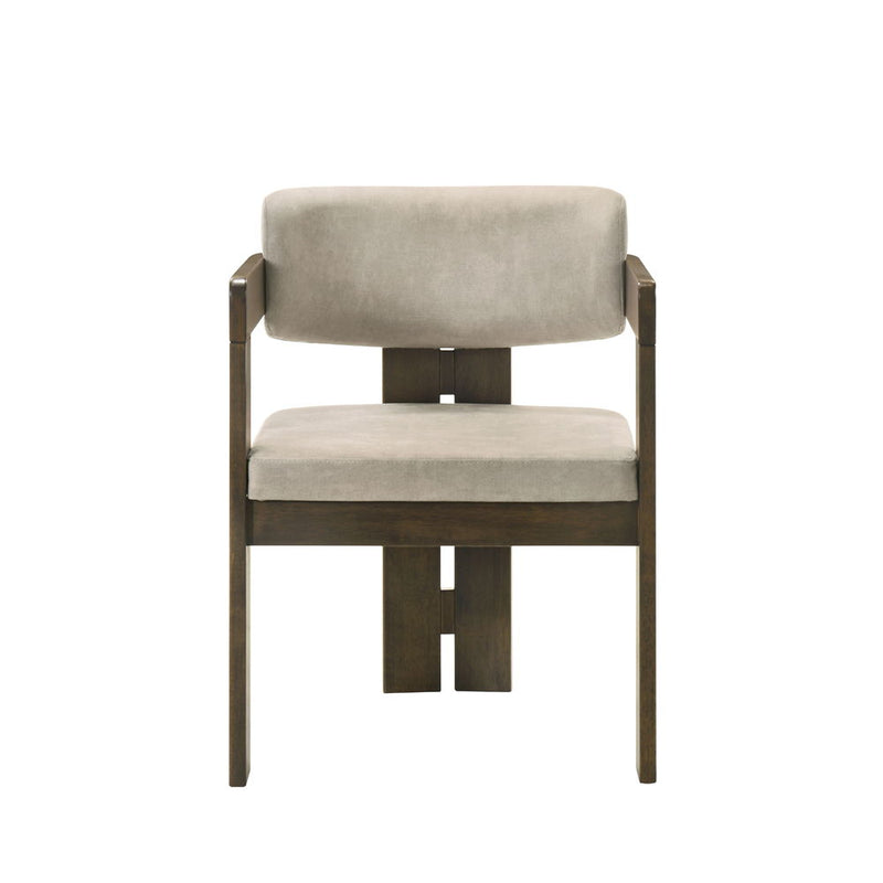 Destin - Side Chair - Light Gray Fabric & Walnut