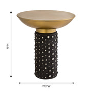 TOV Furniture Blaze glass and brass side table with light brown finish, featuring a modern design with a glass top and brass accents.