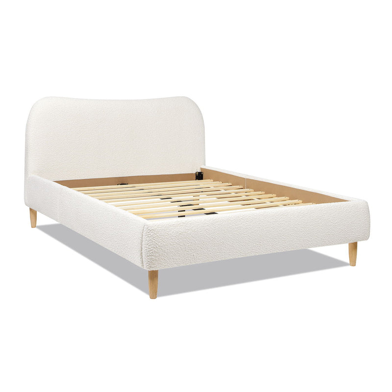 Roman - Curved Headboard Upholstered Platform Bed - R&R Furniture Gallery (Fountain Valley, CA)