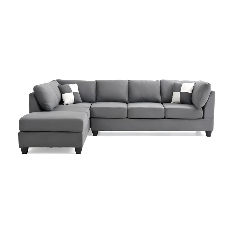 Glory Furniture Malone Comfort Sectional sofa with plush cushions and neutral upholstery in a modern stationary sectional design.