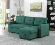 Upholstered Pull Out Sectional Sofa With Chaise - R&R Furniture Gallery (Fountain Valley, CA)