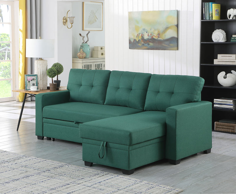 Upholstered Pull Out Sectional Sofa With Chaise - R&R Furniture Gallery (Fountain Valley, CA)