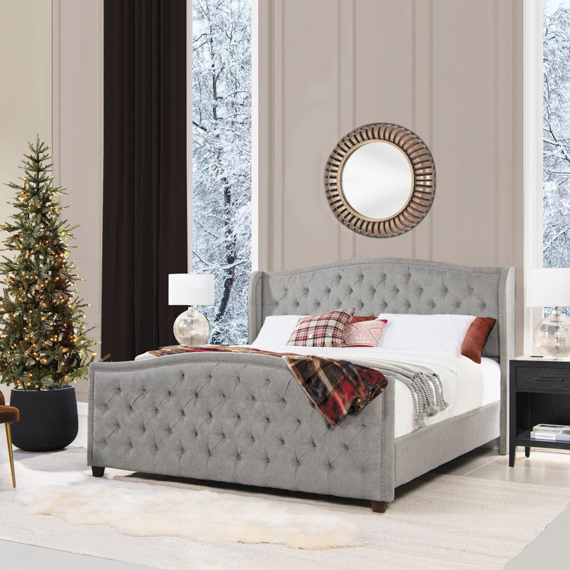 Marcella - Upholstered Shelter Headboard Bed Set - R&R Furniture Gallery (Fountain Valley, CA)