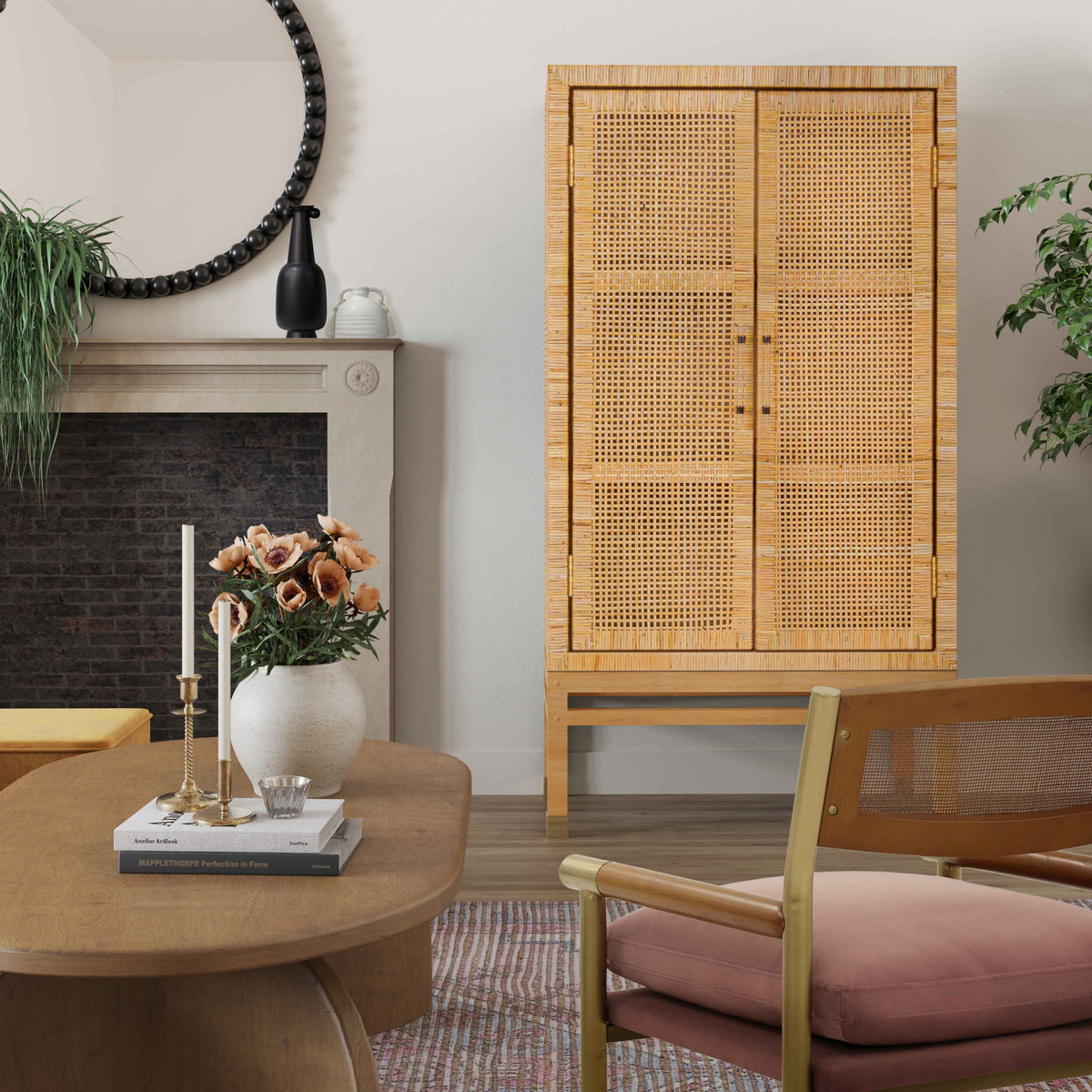 Amara - Woven Rattan Cabinet - R&R Furniture Gallery (Fountain Valley, CA)