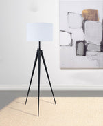 Harrington 60-inch Drum Shade Metal Tripod Floor Lamp Black