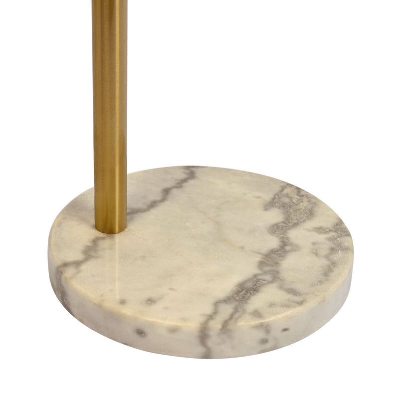 Oasis - Long Arm Gold Adjustable Floor Lamp With Round Marble Base - Gold / White Marble - R&R Furniture Gallery (Fountain Valley, CA)