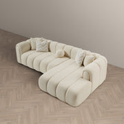 Beatrice - Modern Tufted Right Sectional Sofa - Ivory - R&R Furniture Gallery (Fountain Valley, CA)