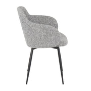 Lumi Source Boyne industrial side chair with black metal frame and wooden seat, modern design for dining or office use.