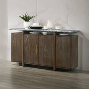 Dillon - Server With Marble Top - Natural / Walnut - R&R Furniture Gallery (Fountain Valley, CA)