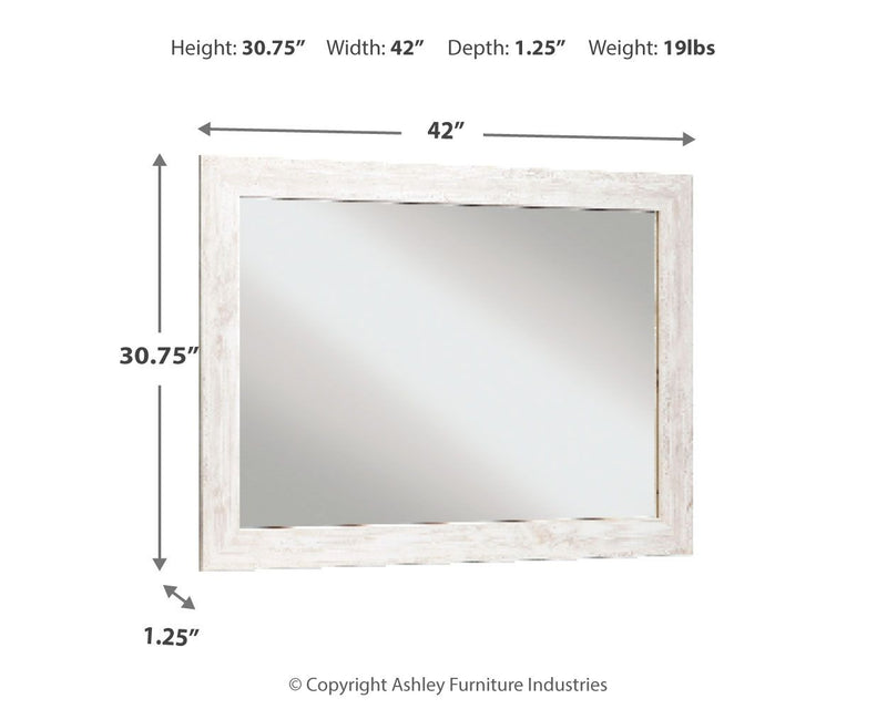 Paxberry - Bedroom Accent Mirror - Whitewash - R&R Furniture Gallery (Fountain Valley, CA)