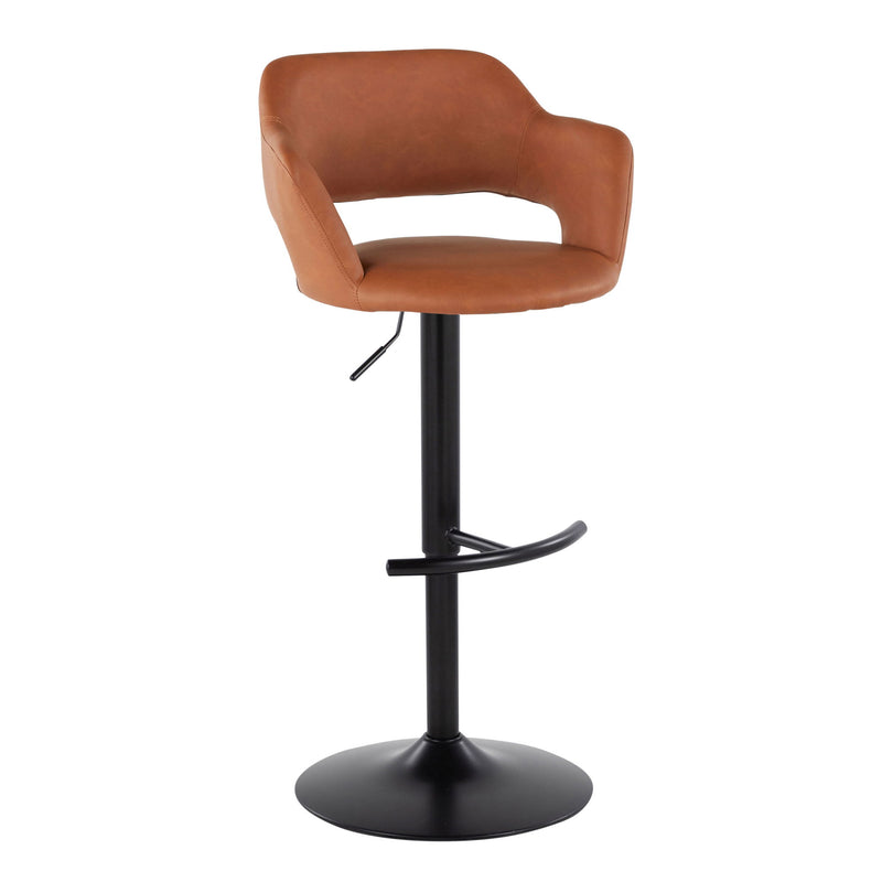 Set of two Lumi Source Margarite contemporary adjustable barstools with swivel, rounded T footrest, and modern design.