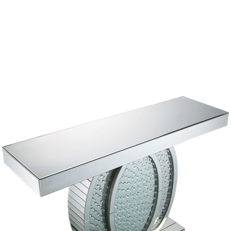 Nysa - 47"L Console Table - Mirrored & Faux Crystals - R&R Furniture Gallery (Fountain Valley, CA)