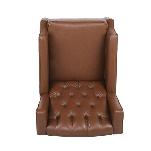 Moss - Upholstered Rocking Recliner With Diamond Tufting And Wingback - Light Brown - R&R Furniture Gallery (Fountain Valley, CA)