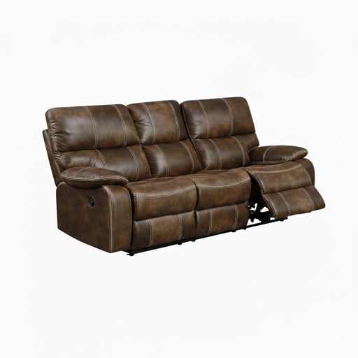 Reclining Sofa With USB Charging, Pocket Coil Seating, And Hidden Storage - Brown - R&R Furniture Gallery (Fountain Valley, CA)
