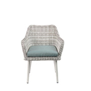 Tashay - 3 Piece Patio Bistro Set - Green Fabric & Beige Wicker - R&R Furniture Gallery (Fountain Valley, CA)