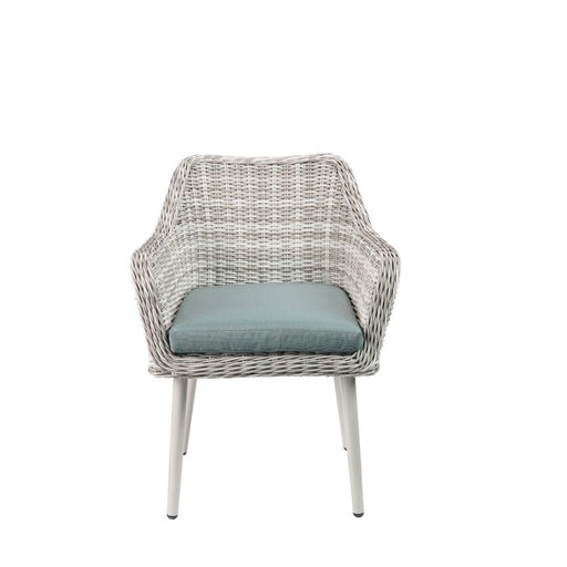 Tashay - 3 Piece Patio Bistro Set - Green Fabric & Beige Wicker - R&R Furniture Gallery (Fountain Valley, CA)