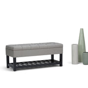 Saxon - Upholstered Transitional Storage Ottoman Bench - R&R Furniture Gallery (Fountain Valley, CA)